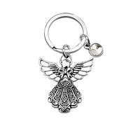 BNQL Guardian Angel Keychain with Birthstone Memorial Key Chain Personalised Gift (April)