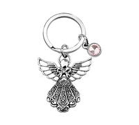 BNQL Guardian Angel Keychain with Birthstone Memorial Key Chain Personalised Gift (Oct.)