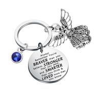 BNQL Guardian Angel Keychain with Birthstone Memorial Key Chain Personalised Gift (September)