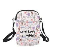 BNQL Gymnastics Crossbody Bag Gymnast Gifts Gymnastics Lovers Gifts Gymnastics Team Gift Live Love Tumble Gymnast Shoulder Bag