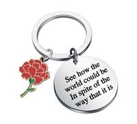 BNQL Hadestown Keychain Broadway Musical Gifts Musical Theatre Gift See The World How The World Could Be Carnation Keychain