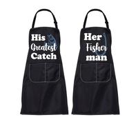 BNQL His And Hers Fishing Aprons Matching Couples Aprons Set Fisherman Gift Wedding Gift His Greatest Catch Her Fisherman Apron