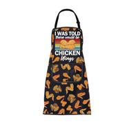 BNQL I Was Told There Would Be Chicken Wings Apron Funny Chicken Wing Gifts Fried Chickens BBQ Grilling Apron Fast Food Aprons