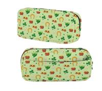 BNQL Irish Pencil Case Irish Gifts Christian Bible Verse Gifts Lucky Clover Pencil Case Patrick's Green Stationery Bag Organizer