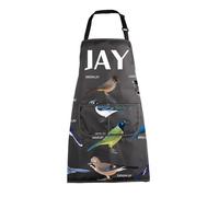 BNQL Jay Bird Apron Bird Gifts for Bird Lovers Bird Kitchen Apron with Pockets Birdwatcher Gifts Birding Gardening Apron