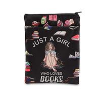 BNQL Just a Girl Who Loves Books Sleeve with Zipper Book Lover Gifts Book Cover Protector Sleeve for Paperback Book Nerd Gift (just a Girl who Loves Book)