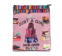 BNQL Just a Girl Who Loves Books Sleeve with Zipper Book Lover Gifts Book Cover Protector Sleeve for Paperback Book Nerd Gift (Girl Book Sleeve)
