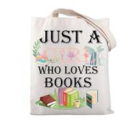 BNQL Just a Girl Who Loves Books Tote Bag - Book Lover Gifts for Women & Girls