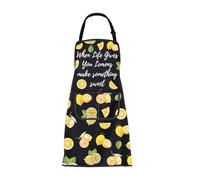BNQL Lemons Apron for Women with Pockets Lemon Gifts When Life Gives You Lemons make something sweet Apron Funny Lemon Apron