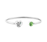 BNQL Liver Disease Awareness Bracelet Green Ribbon Jewelry Liver Disease Support Gift She Doesn't Fight Alone Cancer Bracelet