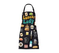 BNQL Lunch Lady Aprons with Pockets Lunch Lady Gifts for School Lunch Ladies Gifts Cooking Apron School Chef Appreciation Gifts