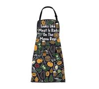 BNQL Mens Chef Apron Looks Like Meat Is Back On The Menu Boys Cooking Apron Funny Bbq Men's Grilling Kitchen Apron
