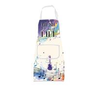 BNQL Music Aprons with Pockets Music Gift Music Lover Gifts Guitar Apron Music Is My Life Apron Music Cooking Kitchen Apron