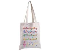 BNQL Music Note Tote Bag Funny Music Gifts for Music Lover Music Teacher Student Gifts Cute Music Bird Musician Art Tote Bag (when words fall music speak TOTE)