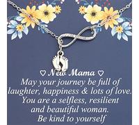 BNQL New Mama Gift Baby Feet Necklace Mama to be Gifts New Mom Jewelry Pregnancy Announcement Gift for Mom First Time Mom Gift (new mama necklace)