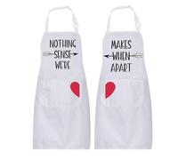 BNQL Nothing Makes Sense When We're Apart Apron Matching Aprons for Couples Cooking Apron Couples Matching Gifts Kitchen Apron