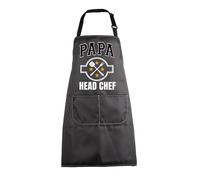 BNQL Papa Head Chef Apron for Grandpa Apron Fathers Day Gift for Papa Chef Cooking Aprons for Men Funny Kitchen BBQ Apron