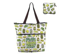 BNQL Pickle Reusable Shopping Bag Gifts for Pickle Lovers Pickles Make Me Happy You Not So Much Pickles Foldable Grocery Bag