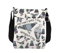 BNQL Pigeon Crossbody Bag Gifts For Pigeon Lovers Owner Gift You Can't Spell Cool Without Coo Pigeons Bird Crossbody Purse