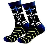 BNQL Pilot Gifts Trust Me I'm a Pilot Socks Aviation Gifts Left Rudder Right Rudder Socks Aviation Themed Gifts (1 Pair 27 RL)