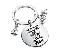 BNQL Poker Keychain Poker Gifts Gambler Gifts for Poker Players Gift Yes I Do Have a Retirement Plan I Plan To Play Poker Keychain