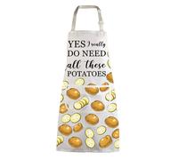BNQL Potato Lovers Gifts Funny Potato Bib Apron I Really do Need all these Potatoes Apron French Fries Chips Potato Aprons (yes i really do need all these potatoes)