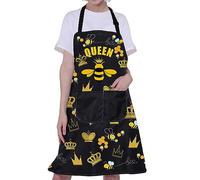 BNQL Queen Bee Apron Gifts for Women Queen Bee Kitchen Cooking Apron With Pockets Queen Bee Gifts Bumble Honey Bee Apron (Queen Bee Apron)