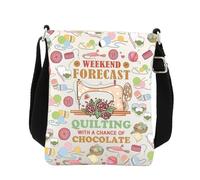 BNQL Quilters Crossbody Bag Sewing Gifts for Quilt Lovers Quilting Gift Weekend Forecast Quilting With a Change Of Chocolate Gift