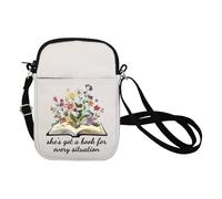 BNQL Reading Book Crossbody Bag Book Reading Gifts for Book Lovers Crossbody Bag She's Got a Book For Every Situation Book Gift