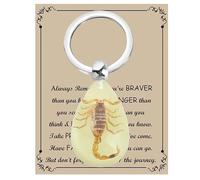 BNQL Real Scorpion Keychain Gifts Resin Scorpion Pendant With Real Scorpion Specimen Glow in the Dark Scorpion Resin Key Ring (Scorpion Keychain)