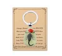 BNQL Real Scorpion Keychain - Resin Scorpion Pendant With Real Specimen, Glow in the Dark