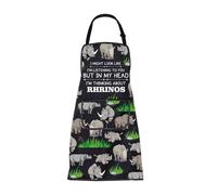 BNQL Rhino Apron Rhino Gifts i Might Look Like I'm Listening To You But In My Head I'm Thinking About Rhrinos Cooking Apron