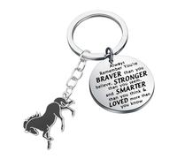 BNQL Running Horse Keychain Horses Gifts for Horse Lovers Equestrian Gifts Equine Gift Inspirational Equestrian Key Chain Charm