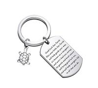 BNQL Sea Turtle Keychain Good Luck Sea Turtle Gifts Turtle Keyring Tortoise Charm Lucky Turtle Gifts for Turtle Lovers Friends (SILVER)