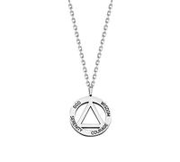 BNQL Serenity Prayer AA Recovery Necklace Serenity Courage Wisdom Sobriety Gift Necklace, Stainless Steel