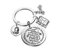 BNQL Snow White's 'Have Courage And Be Kind' Keychain - Stainless Steel, White, Female, Adults, Fairy Tale Fans, Motivational Quotes