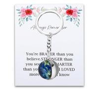 BNQL Solar System Planet Earth Keychain Earth Luminous Accessories Keyring Cute Globe GiftsEarth Picture Glass Ball Key Chain (earth keychain)