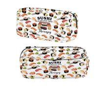 BNQL Sushi Pencil Case with Zipper Japanese Cuisine Lover Gifts Sushi Is Cheaper Than Therapy Storage Bag Organizer Storage Box