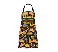 BNQL Taco Apron with Pockets Taco Lover Gifts Tacos Will Never Break Your Heart Tacos Cooking Apron Chef Aprons Mexican Food Aprons