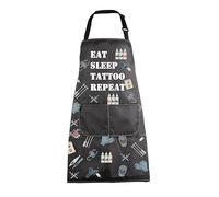 BNQL Tattoo Apron Tattoo Artist Gift Funny Eat Sleep Tattoo Repeat Tattooing Apron Tattoo Gift for Tattoo Lover Tattoo Master Gift (Eat Sleep Tattoo apron)