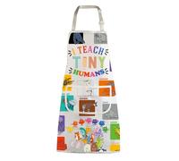 BNQL Teacher Apron I Teach Tiny Human Apron Preschool Teacher Gift Kindergarten Art Apron for Pre-K Teacher Funny Tamer Gift