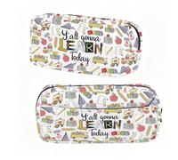 BNQL Teacher Pencil Case Pouch Kindergarten Teacher Gifts Teaching Gifts Y'all Gonna Learn Today Teachers Stationery Bag Organizer