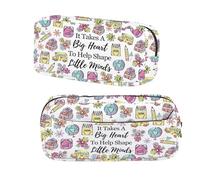 BNQL Teacher Pencil Pouch Teacher Appreciation Gifts It Takes a Big Heart To Help Shape Little Minds Teachers Stationery Bag