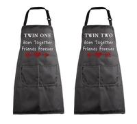 BNQL Twins Apron Twin One Twin Two Apron Twin Siblings Gifts Born Together Friends Forever Twin Sister Friend Gifts for Her