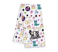 BNQL We're All Mad Here Alice Gifts Kitchen Towels Alice Movie Fans Gift Alice Fairy Tale Gifts Alice Hand Towels Tea Dish Towels