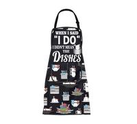 BNQL When I Said I Do I Didn't Mean The Dishes Funny Apron Gifts for Washing Dishes BBQ Housewarming Gift Chef Kitchen Apron