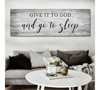 BNREDA Black White Letter Poster, Modern Minimalist Quotes Wall Art Prints Give It To God And Go To Sleep for Living Room Bedroom Decoration - Without Frame (B, 40 x 120 cm, Unframed)