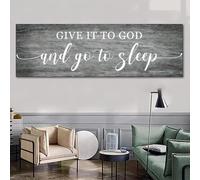 BNREDA Black White Letter Poster, Modern Minimalist Quotes Wall Art Prints Give It To God And Go To Sleep for Living Room Bedroom Decoration - Without Frame (A, 30 x 90 cm, Unframed)