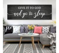 BNREDA Black White Letter Poster, Modern Minimalist Quotes Wall Art Prints Give It To God And Go To Sleep for Living Room Bedroom Decoration - Without Frame (C, 30 x 90 cm, Unframed)