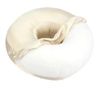 BNRendles Satin Ear Piercing Pillow Removable Cover Luxury Cnh Pillow with Ear Holes for Ear Pain Side Sleepers Washable Large Donut Pillows Head Neck Support Champagne